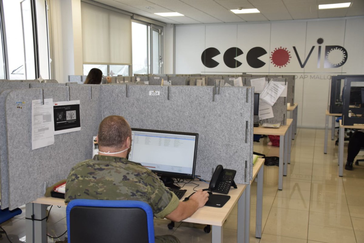 COMGEBAL_ET's tweet photo. Hoy, tras 13 meses de trabajo conjunto en el centro COVID, retornan a sus acuartelamientos, gracias a la baja incidencia de los contagios. #COMGEBAL
@Defensagob @goib @SalutGOIB @EjercitoTierra #MisionBaluarte https://t.co/BH3MRcwjgu
