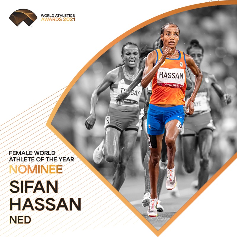 #WorldAthleticsAwards announcement! @SifanHassan is nominated for Female World Athlete of the Year 2021. Retweet to vote for her.