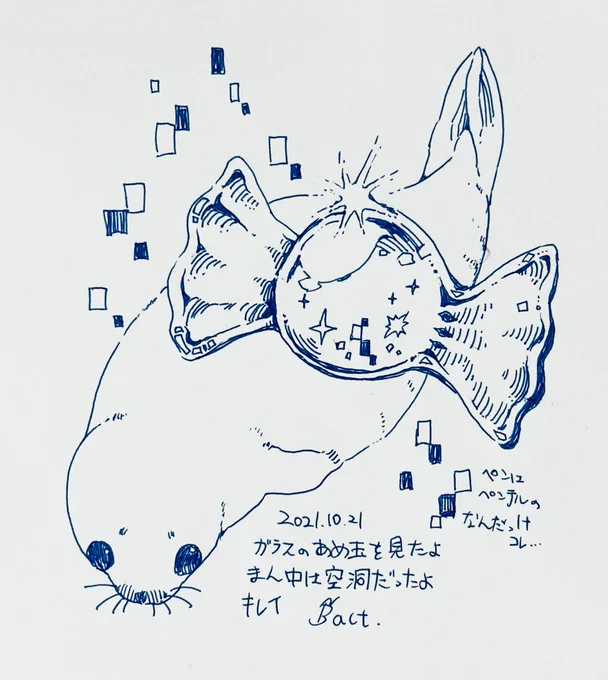 #inktober2021day21 #inktober 
ガラスのあめ玉 