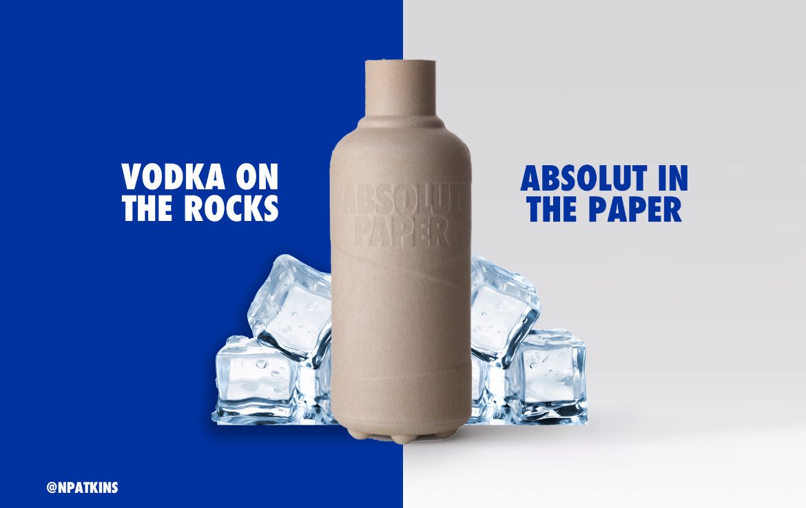 Create a design for the new <a href="/ABSOLUTUK/">ABSOLUT UK</a> Original Paper Bottle.

<a href="/OneMinuteBriefs/">One Minute Briefs ⏱️</a> 
#AbsolutPaper