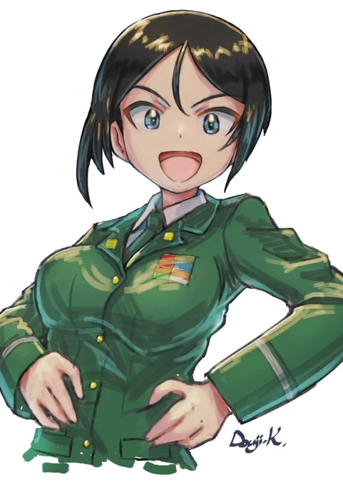 #ガルパン #GuP #garupan  #蝶野亜美
ライブ配信中に描きました
陸上自衛隊の蝶野亜美教官
1.5H https://t.co/ZBuQPxEEFZ 