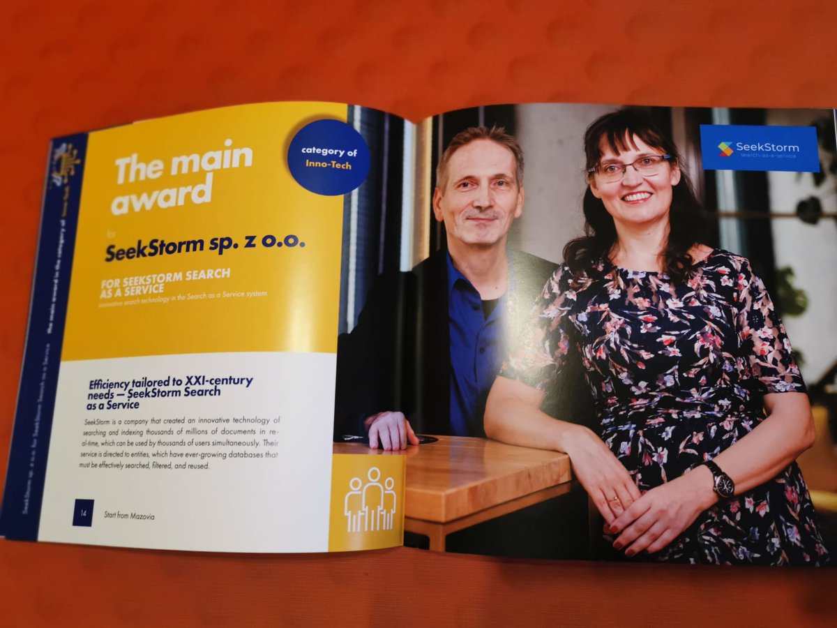 🚀 We are very happy to share that SeekStorm Search-as-a-service has won the main award in the competition "Start fom Mazovia!" (Poland) in the category Inno-Tech 🚀
#deeptech #search #saas #enterprisesearch  #Mazowsze