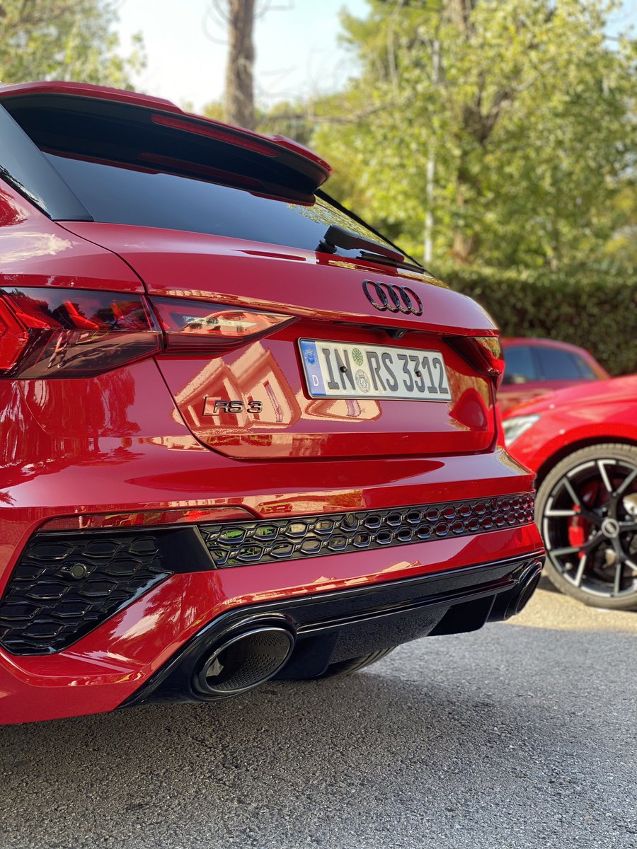 AudiUKPress's tweet photo. UK media are getting behind the wheel of the new RS 3 for the first time in Athens. Embargo on driving impressions lifts on 26 Oct. Stay tuned… 🟢🔴 https://t.co/Y4LW6qQOgd