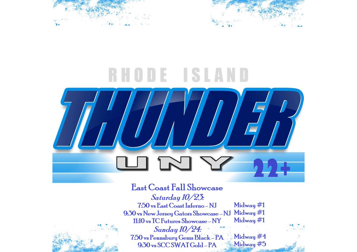 Back at this weekend at the East Coast Showcase. 2 teams with 10 games over 2 days. With Fall HS Athletics going on we are a little short handed and have athletes helping out each team and being true teammates. Very proud !