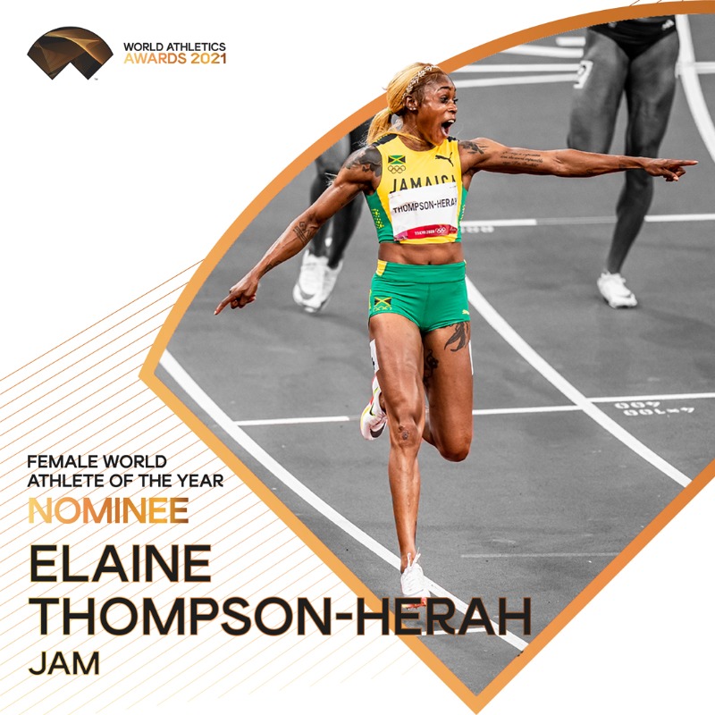 #WorldAthleticsAwards announcement! @FastElaine is nominated for Female World Athlete of the Year 2021. Retweet to vote for her.