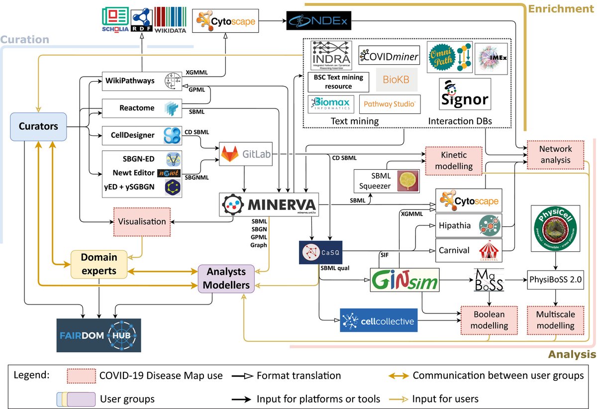 COVID19 Disease Map: Biology modeling and standards communities developing a repository of virus–host interaction mechanisms embopress.org/doi/full/10.15… @Annaerial @combine_coord @CovidPathways @Reactome @WikiPathways @IndraSysBio @FAIRDOM_eu #CellDesigner @cytoscape @ElsevierConnect