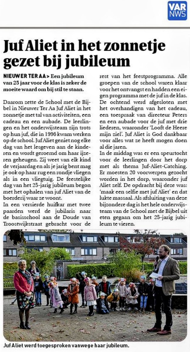 SchoolNTA's tweet image. Juf Aliet @VARnws!