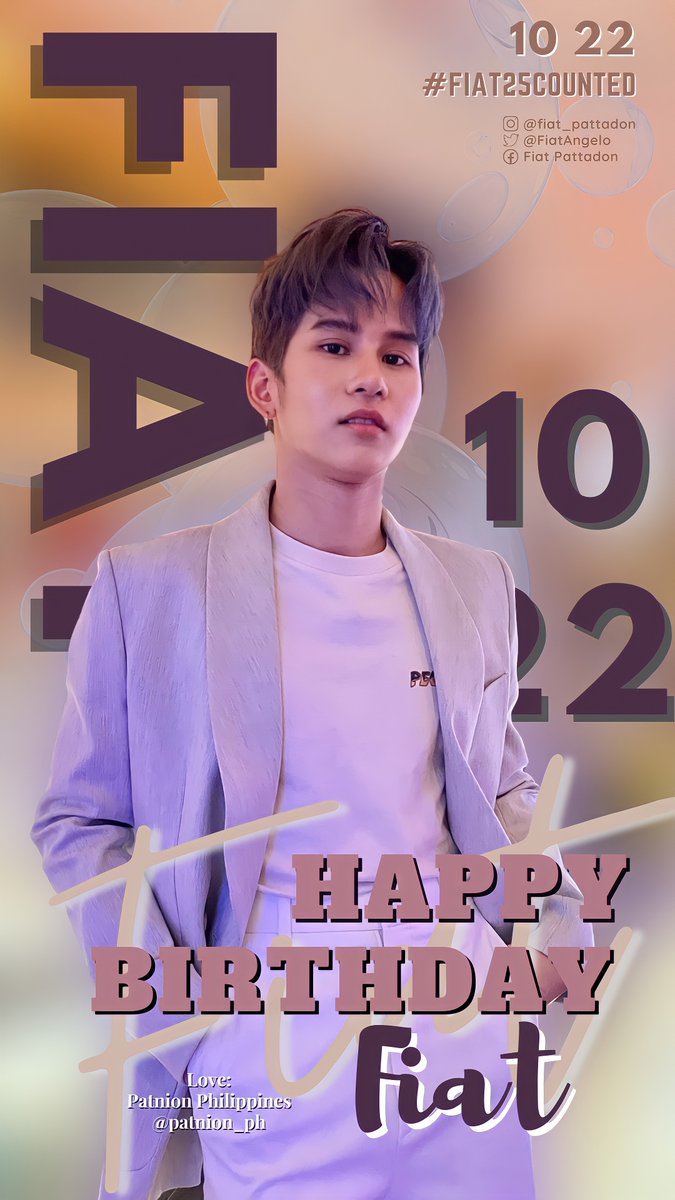Happiest Birthday, <a href="/FiatAngelo/">FIAT</a> ✨

May your day be filled with love, joy, and excitement! We wish you all the best! 

#Fiat25Counted

 #FiatPattadon #Patnion