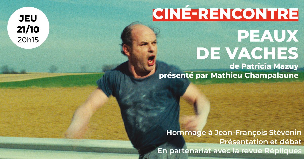 Cinema_ARVOR's tweet photo. 📢Au #CinéArvor👉🏻#Peauxdevaches de #PatriciaMazuy présenté par @Champ_Mathieu
de la revue #Répliques - Séance en #hommage à #JeanFrançoisStévenin
🔸Ivres, les frères Roland et Gérard Malard mettent le feu à la ferme du second provoquant la mort d'un vagabond...
#Rennes https://t.co/twG0hhTVeZ
