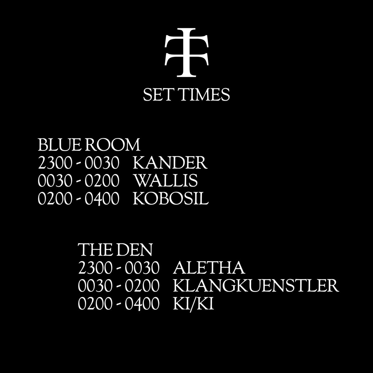 Set times for tomorrow ⏰ See you on the dance floor!!