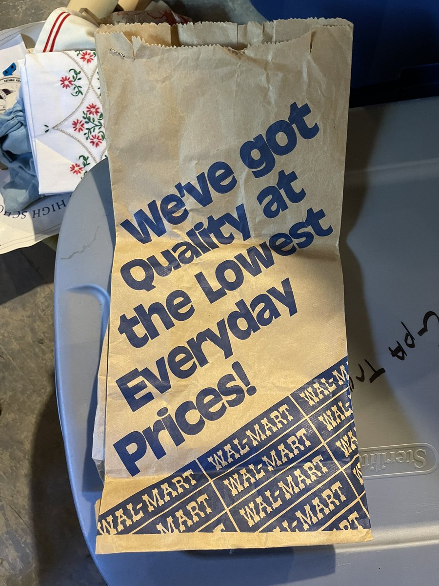 drumsanity's tweet photo. @Walmart  I found one of your old bags going through my grandma’s old stuff. #tbt https://t.co/wo0jNruWPg