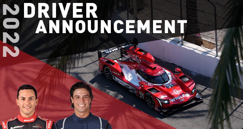 MatraxRacing's tweet photo. #IMSA | @TristanNunez 🇺🇸 will join @AX_Racing as @FelipeNasr´s replacement in the No. 31 @WhelenEng #Cadillac #DPiVR for the 2022 @IMSA season. The former Mazda factory driver will team up with the returning @PipoDerani with @MikeConway26 retained for endurance races. 
📸 AX Rac. https://t.co/Oq9LRRNnVb