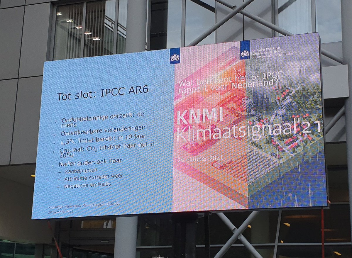 Invloed mens #klimaatverandering vaststaand feit.
Kijk livestream terug van lezing KNMI 20/10: theclimatemiles.nl/locatieverslag…
"Om onder de 1,5 graad opwarming te blijven is het noodzakelijk dat we de komende 10 jaar naar netto 0 uitstoot gaan en niet pas over 30 jaar." #climatemiles