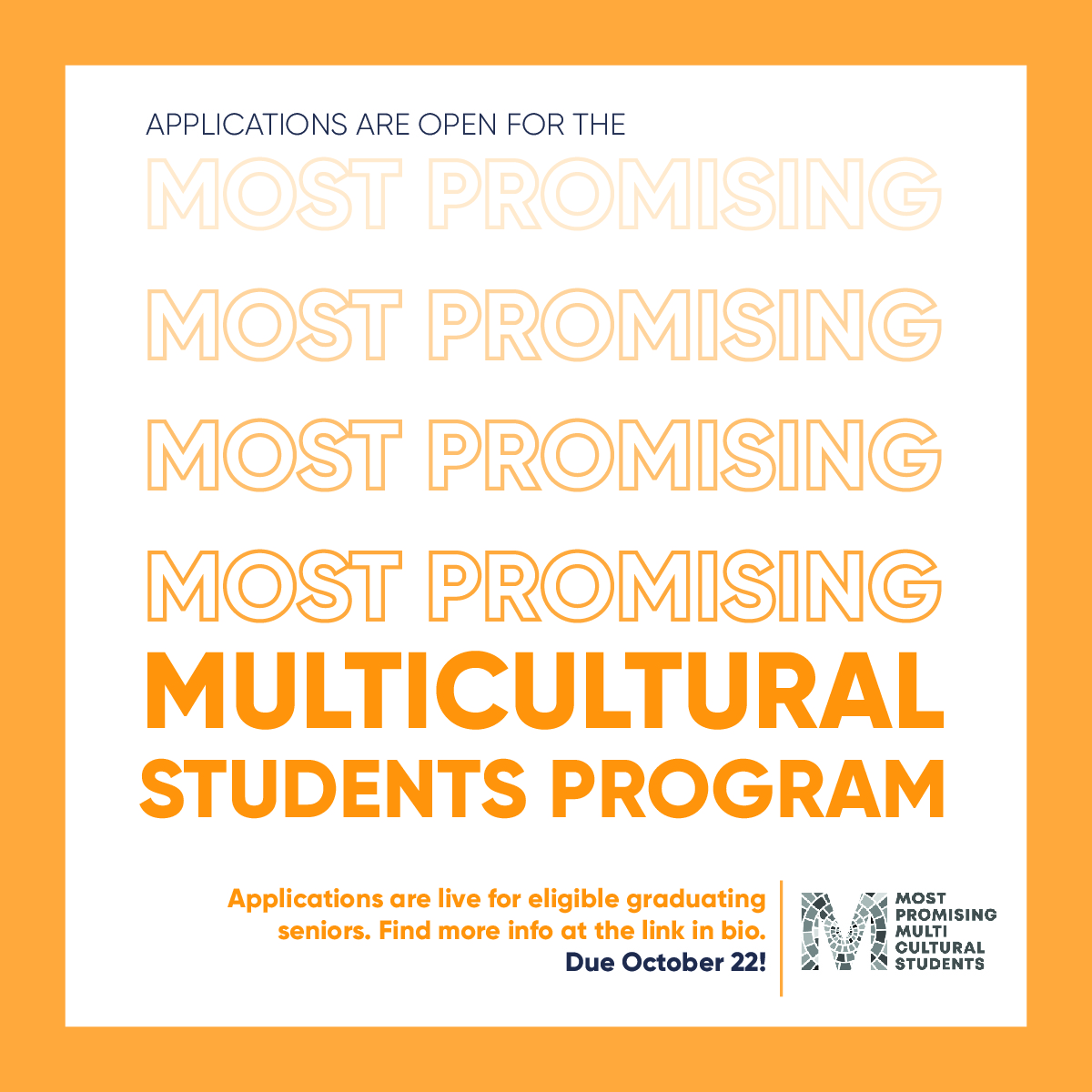 AAFMizzou's tweet photo. The deadline is TODAY for @AAFNational 's Most Promising Multicultural Students Program! Apply here: https://t.co/nKAAqx0qSy #MPMS2021 https://t.co/4tq81zOwjL