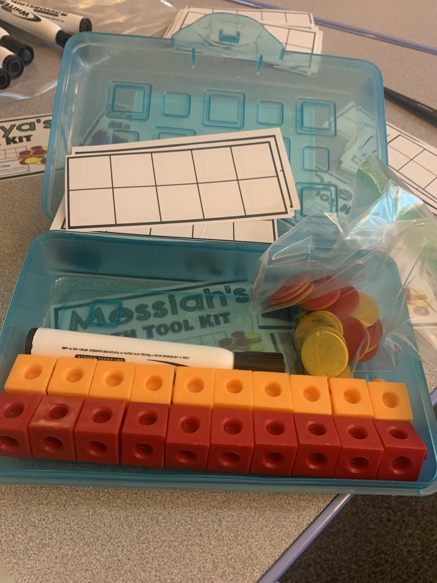 T_Reiner62's tweet photo. “Our brains are getting so big they’re going to explode!” says a very happy first grader. We are so excited about our personal #MathToolKits!! Thank you @tiktok_us teachers for the constant / instant PDs! #Math #Fun https://t.co/Ah6akeAmI5