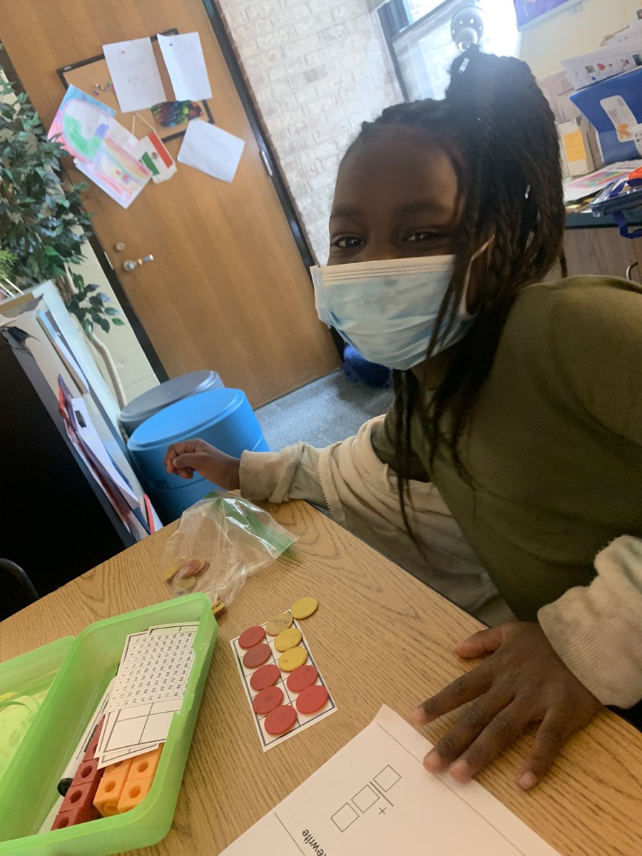 T_Reiner62's tweet photo. “Our brains are getting so big they’re going to explode!” says a very happy first grader. We are so excited about our personal #MathToolKits!! Thank you @tiktok_us teachers for the constant / instant PDs! #Math #Fun https://t.co/Ah6akeAmI5