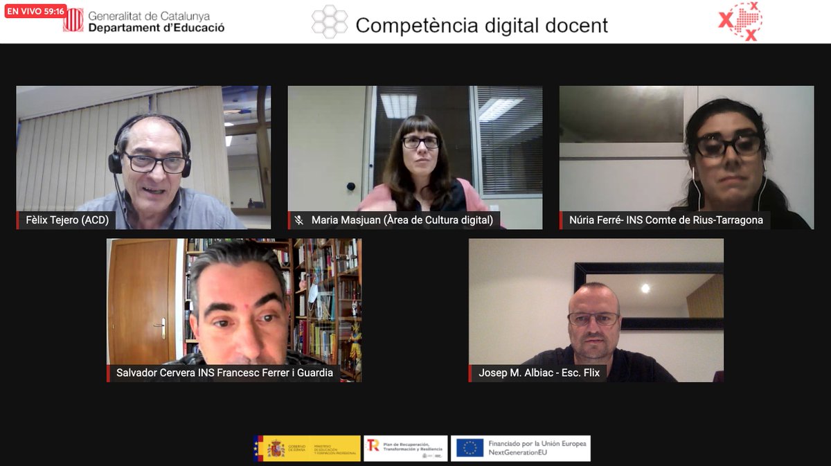 JMAlbiac's tweet photo. Un plaer aportar el nostre granet de sorra a la presentació de les Xarxes #CompetenciaDigitalDocent @educaciocat amb la taula rodona final. @EscolaFlix @insffg_sjd @ComtedeRius @AlbalatAna @mmas_que #FelixT https://t.co/i6A3iWZUUc