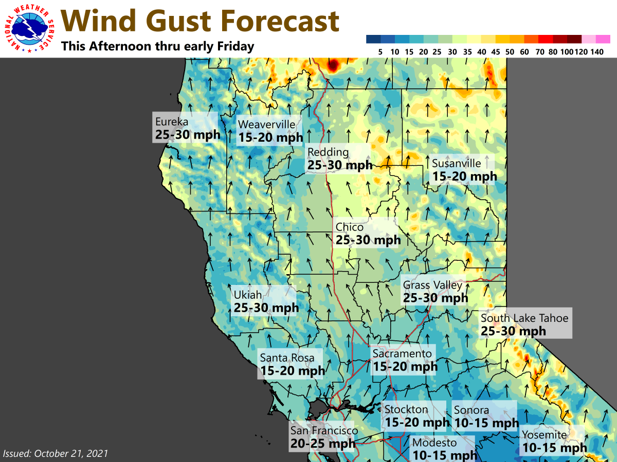 JasonStiff's tweet photo. Heavier rain and stronger wind arrive late tonight and early Friday. Flash #Flood Watches are in effect for the #ZoggFire, #DixieFire & #NorthComplex burn scars. Heavier #rain arrives this #weekend... #flashflooding and #debrisflows are possible...be safe! #California #weather https://t.co/pynuLjTuf3