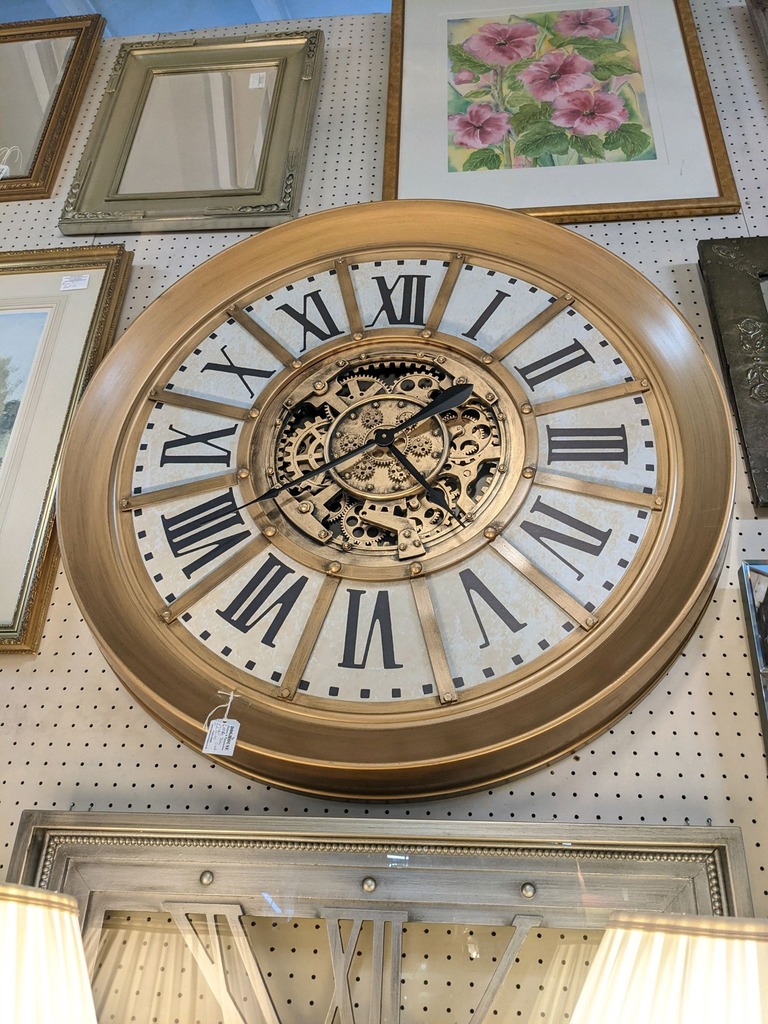 DoghouseAntique's tweet image. Large cog clock 
£295.00 

1 meter across 

#antique #antiquedealersofinstagram #antiqueshop #antiquejewellery #antiques #furniture #furnitureforsale #China #eclecticmix #eclectic #old #1970s #table #chair #dresser #store #collectables #rare #interiors #china #mirrors #statu…