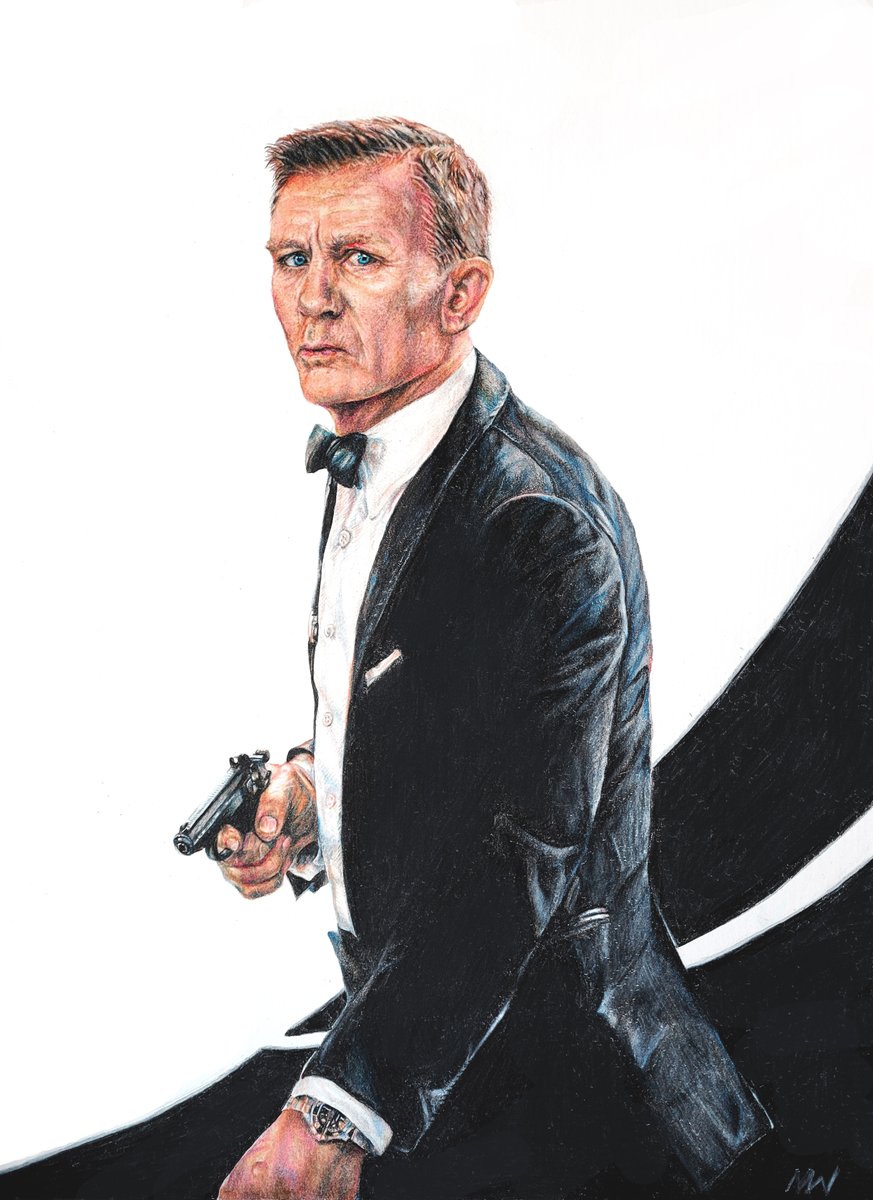 mattwart1's tweet photo. My drawing of James Bond from No Time to Die, done with Prismacolor pencils @007 
 #jamesbond #notimetodie #fanart #drawing #DanielCraig  #artist #coloredpencil #realisticfanart #drawings #art #artwork https://t.co/1IZiuE15pO
