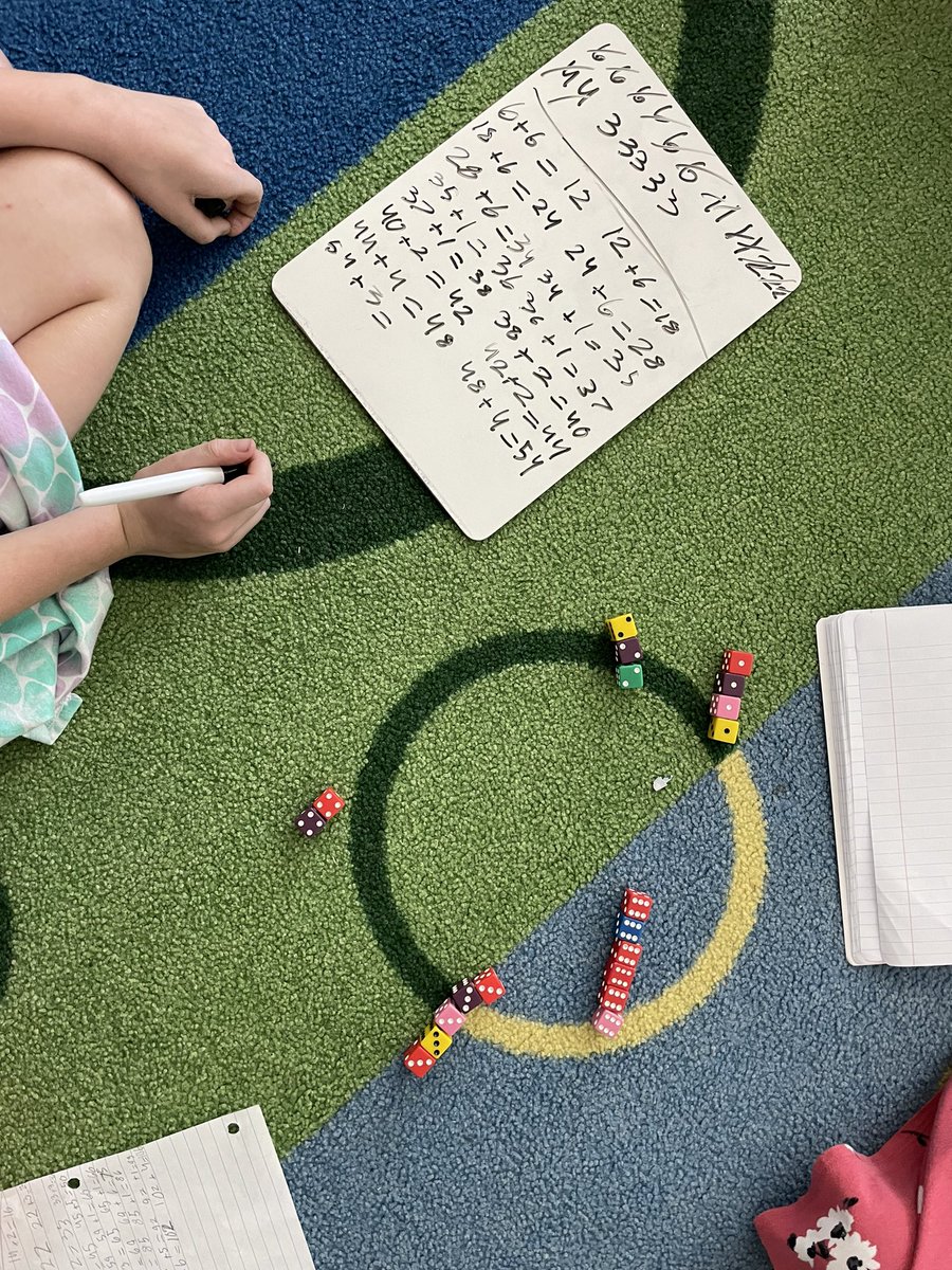 MsMiknis's tweet photo. Day 2 of multiplication was Dozens of Dice!  This @joboaler #MindsetMathematics activity was so engaging it spread over to Day 3 as well by student request! #ThinkingInEqualGroups https://t.co/e8fn4x7mIs