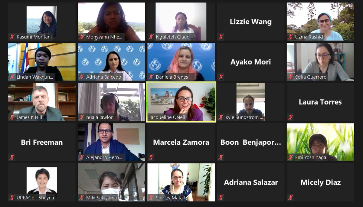 CanEmbCRHNNI's tweet photo. #tbt This year @jacqui_oneill virtually visited Costa Rica to remind us that half of the world’s population represented by women should be included in #ConflictPrevention and #PeaceBuilding strategies. #PeaceByHer #WPSweek 🇨🇦💪♀️ https://t.co/8iUvFe69Ba