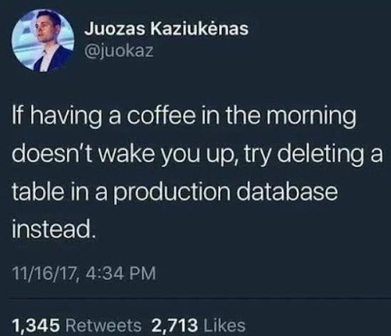 SqlEmt's tweet photo. *Symptoms may also include stress, anxiety, and crying in the bathroom.
https://t.co/4nbF8NkHMW
#SQLjoke #SQLserver #SQLserverjoke https://t.co/fXYJqlUGdC