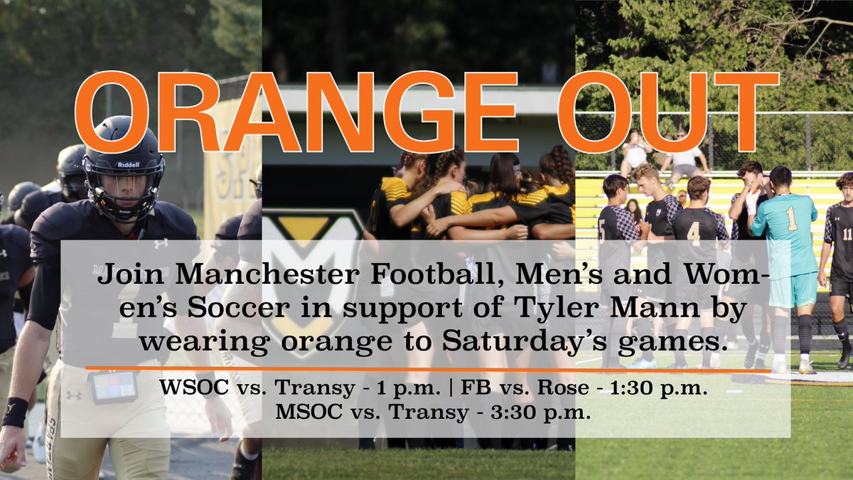 MUSpartans's tweet photo. It's an ORANGE OUT on Saturday! 

The MU football &amp; soccer teams will dedicate their home games to recent grad Tyler Mann, affectionately called T-Mann, who is fighting Acute Lymphocytic Leukemia. Please wear orange on Sat to show Tyler and his family the strength of the Spartans https://t.co/y0NMQuxlQV