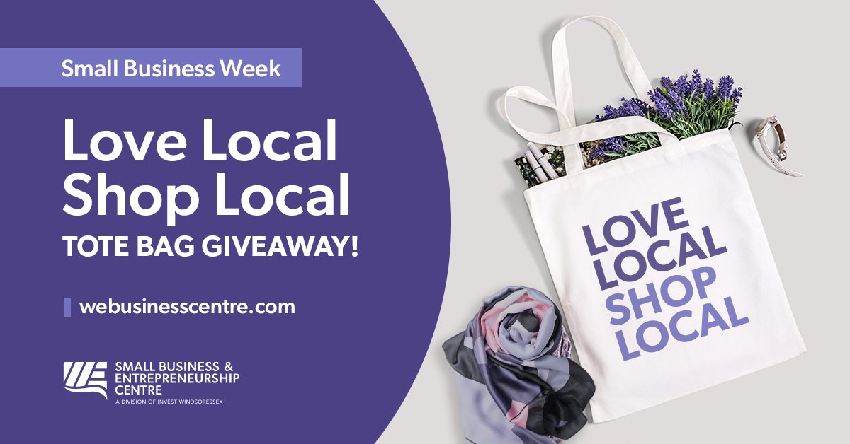 It's #SmallBusinessWeek! We've partnered with independent small business retailers in Windsor-Essex to provide consumers with FREE #LoveLocalShopLocal reusable canvas tote bags. Check out the list of participating businesses: bit.ly/3G8dL96