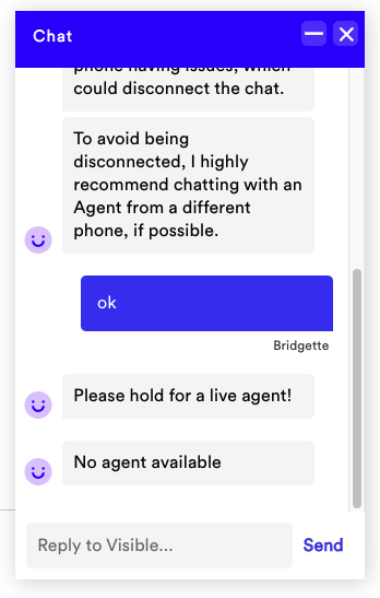 madrig_b's tweet photo. @visiblecare @Visible No agents available on your chat. https://t.co/o2vuOpQnNz