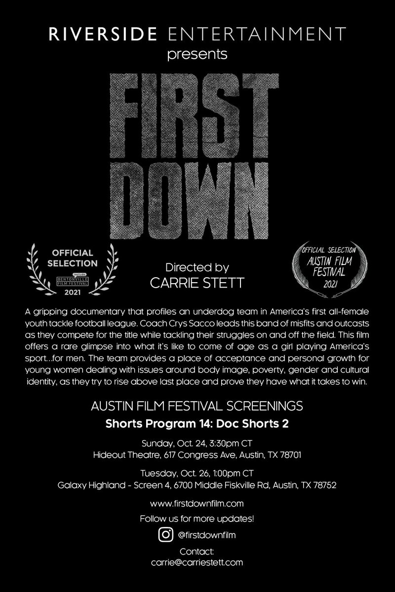 changehoweage's tweet photo. Carrie Stett @LAdirectorgirl, (https://t.co/9ugejoIzQt), is a brilliant filmmaker of women's empowerment, sports, body image, gender ID/LGBTQ+ cultural diversity issues. Add FIRST DOWN (https://t.co/rJI1lOwa7s) to your #AFF28 Lists!
Indy tickets/badges available here: https://t.co/olV56TFDnz
