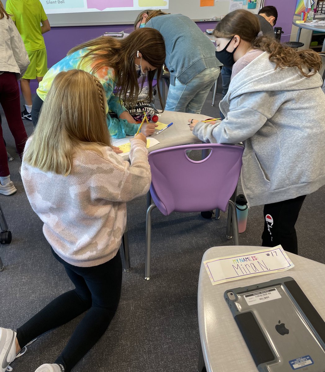 MsCollinsMW5's tweet photo. Students did a “gallery walk” to read one another’s narrative essays and left positive comments for the authors. It was great to see students learning more about each other and finding new things in common through their stories! 📝  #joyfuljourney #wearemaywhitney #D95 https://t.co/1q7Ggb8Dx3
