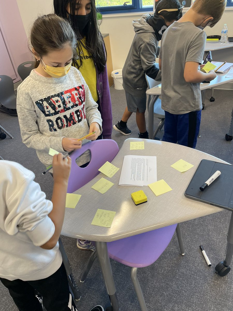 MsCollinsMW5's tweet photo. Students did a “gallery walk” to read one another’s narrative essays and left positive comments for the authors. It was great to see students learning more about each other and finding new things in common through their stories! 📝  #joyfuljourney #wearemaywhitney #D95 https://t.co/1q7Ggb8Dx3
