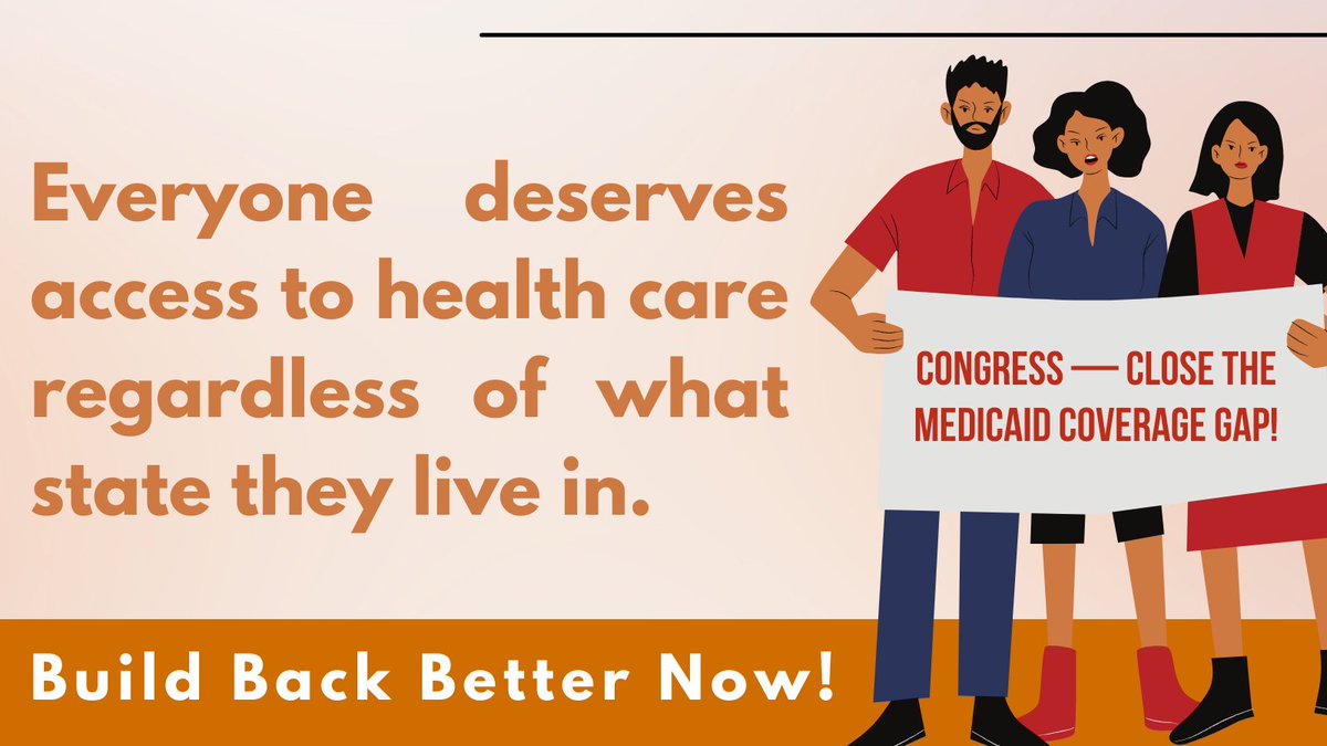 HealthyKSOrg's tweet image. Congress has a once-in-a-lifetime opportunity to close the Medicaid coverage gap for people who live in the 12 states that have refused to expand Medicaid, including KS. Tell the KS delegation that you support closing the Medicaid gap in the #BuildBackBetterNow plan.