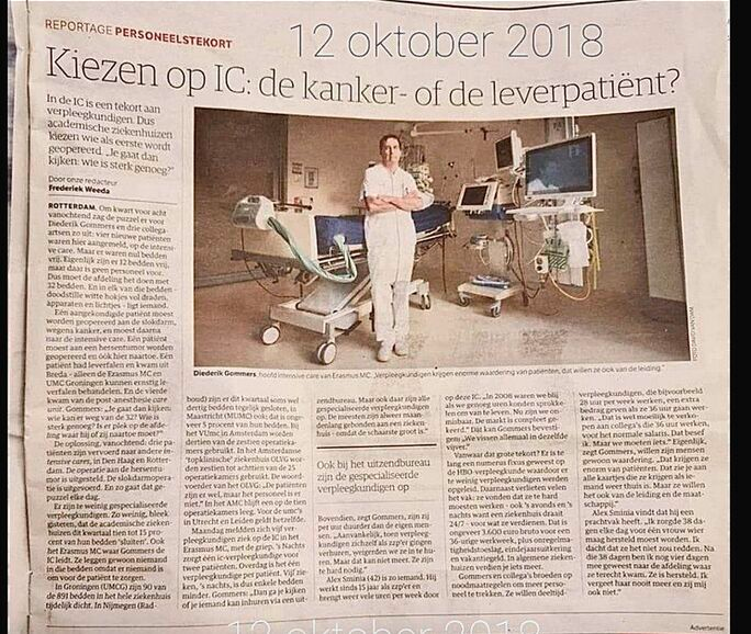 "Kiezen op de IC: de kanker- of de leverpatiënt"

Begrijp je nu, waarom opschalen van capaciteit onbespreekbaar was? Het tekort aan bedden wordt nu in de schoenen van weldenkende 'vaccin'-weigeraars geschoven. Die schuld ligt natuurlijk volledig bij het kabinet. Misdadig beleid.