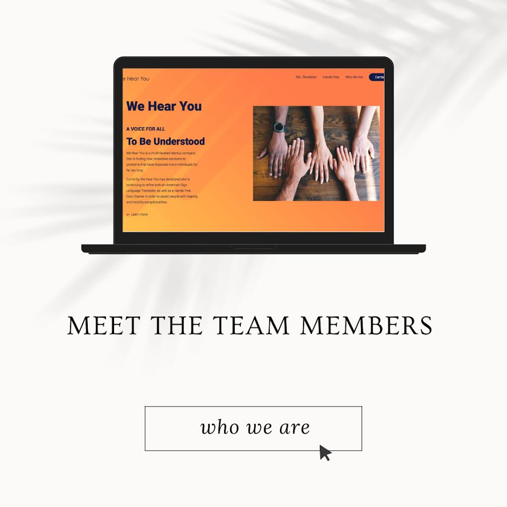 WeHearYouASL's tweet photo. Meet our team members! These are the people behind the scenes who have made We Hear You come to life! Stay tuned for more! https://t.co/sdlazu9KfM