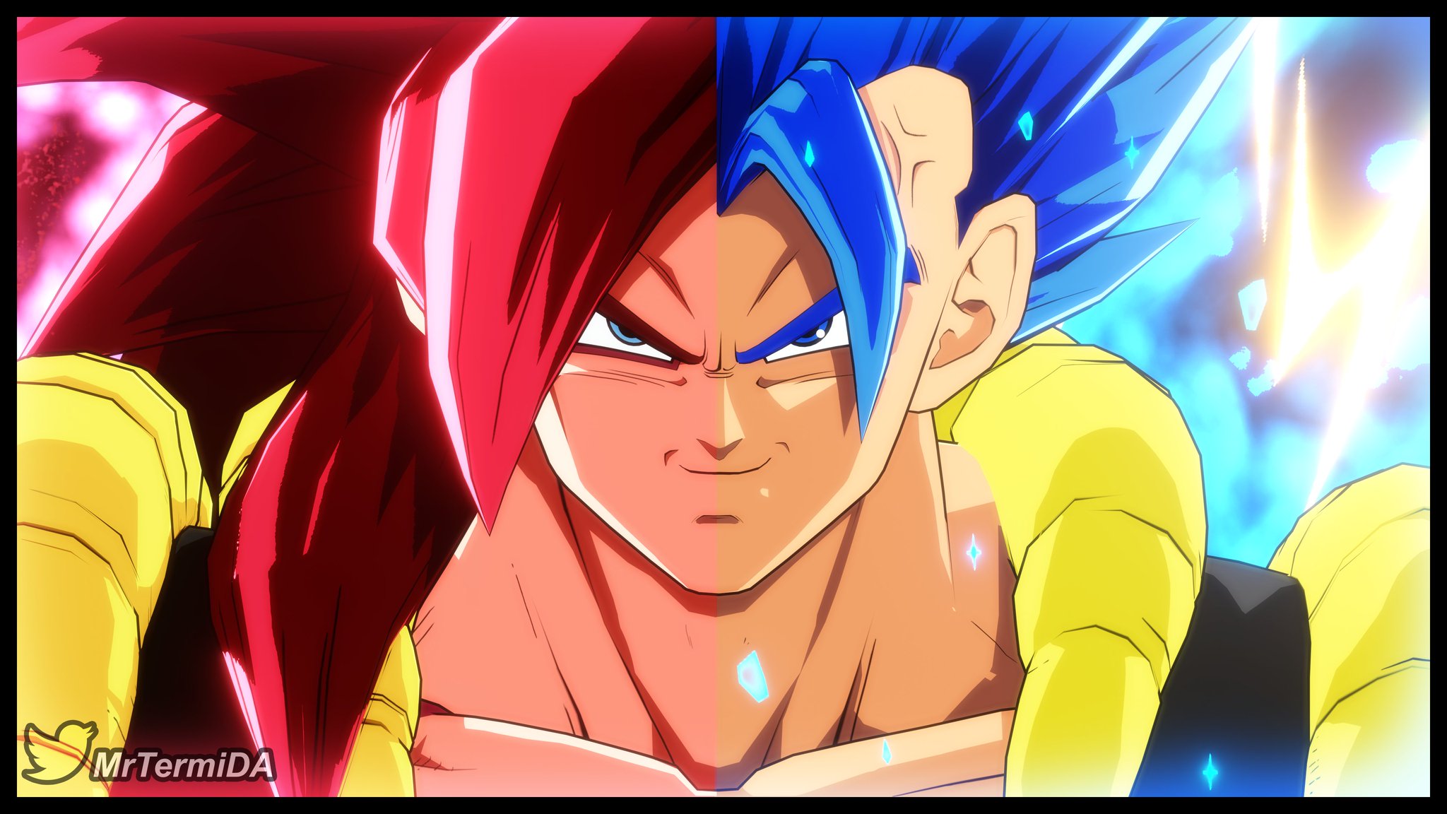 🍎MrTermi988🍏 (closed commissions) on X: And here a great commission from  @Moldybagel1 with Gogeta Blue, Gogeta Ssj4 and Vegetto Blue. Thank you very  much man for commissioning me #DragonBall #DragonBallFighterZ  #DragonBallSuper #Blender #