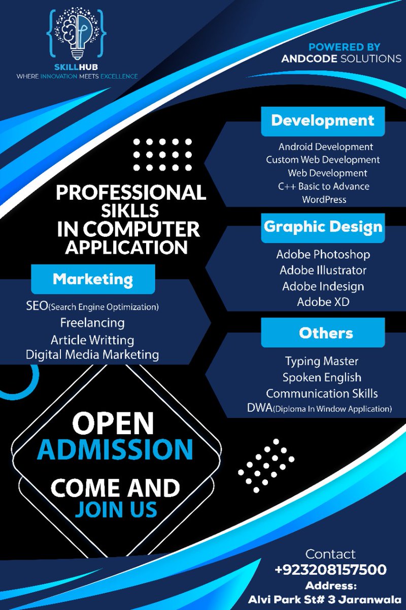 AndCodesolution's tweet image. Admission open!
#Andcode #AndcodeSolutions #SkillHub #software #technology #digitalmarketing #content #softwareengineer
#entrepreneurship #marketing #startup #entrepreneurs
#freelance #freelancer #design #freelancelife #graphicdesign #entrepreneur #writingcoach #writingskills