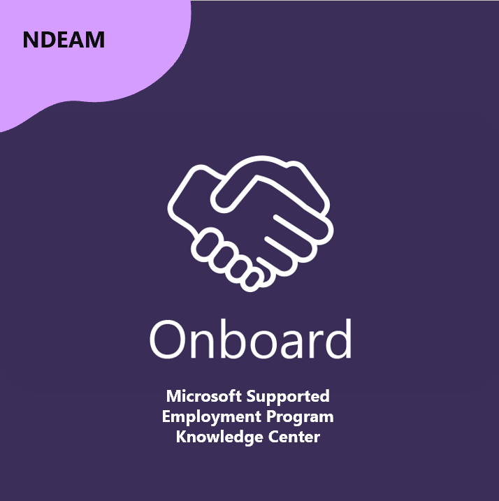 CREMicrosoft's tweet photo. The follow up to Interview is Onboard, the next video in the Microsoft Global Workplace Services Supported Employment Program Knowledge Center. #CREMicrosoftNDEAM2021 #MicrosoftREF https://t.co/jbWZrcSQwT