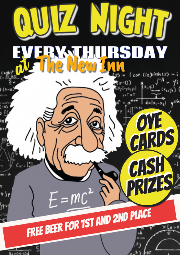 NewInnRadcliffe's tweet photo. It's Quiz Night at the New Inn, are you going to be champions ? - FREE entry and oye cards too with cash prizes https://t.co/XOJGWPrPJ0