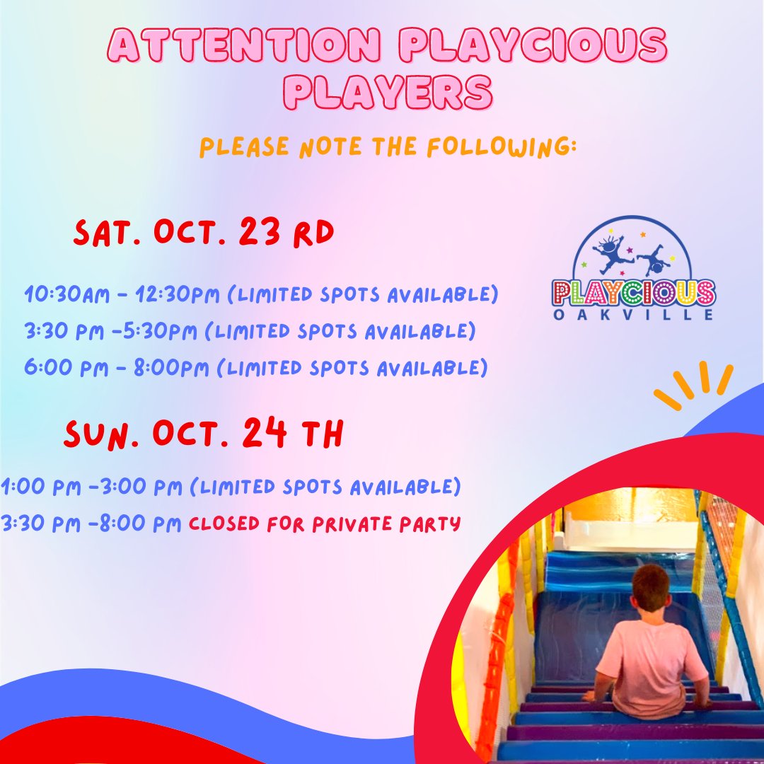 playciousoak's tweet photo. 🚨To avoid disappointment please call in advance or book your tickets online now!📱

Your one click away from ultimate fun! 💯

#comeandplay
#weekendfun
#letsbeplaycious https://t.co/ypH7onEVVB
