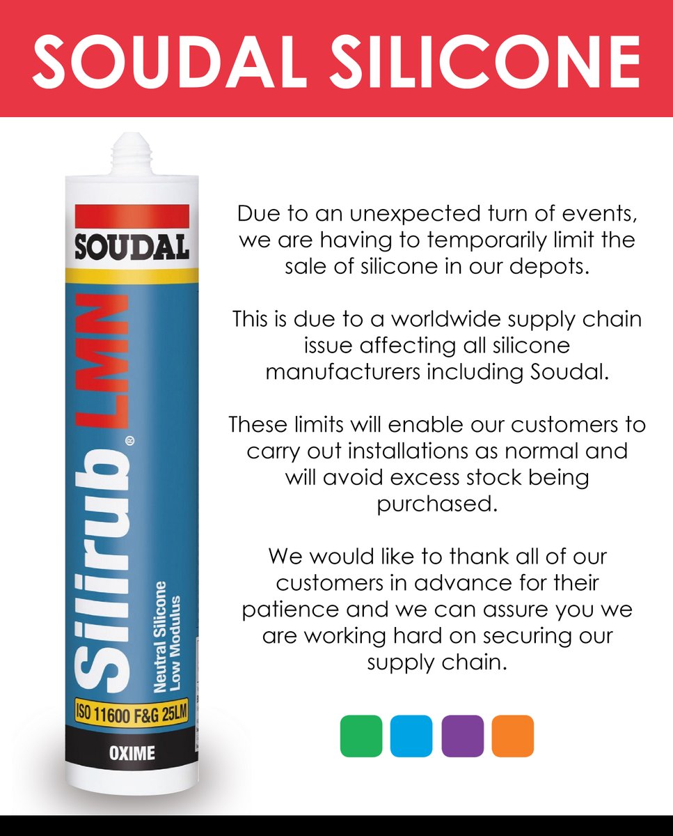 GAPLtd's tweet photo. With a worldwide supply chain issue affecting all Silicone manufacturers, we are working hard to keep our depots stocked, so our customers have the stock they need.
To ensure this, we have put a temporary limit in place to avoid excess stock being purchased. Thank you in advance. https://t.co/wJ4OadF2rc