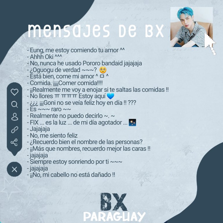 bxparaguay's tweet photo. 🌌 • PM — 211021 

Mensajes de BX: 

#CIX #씨아이엑스 #BX #비엑스 https://t.co/FKNDSsfW6j