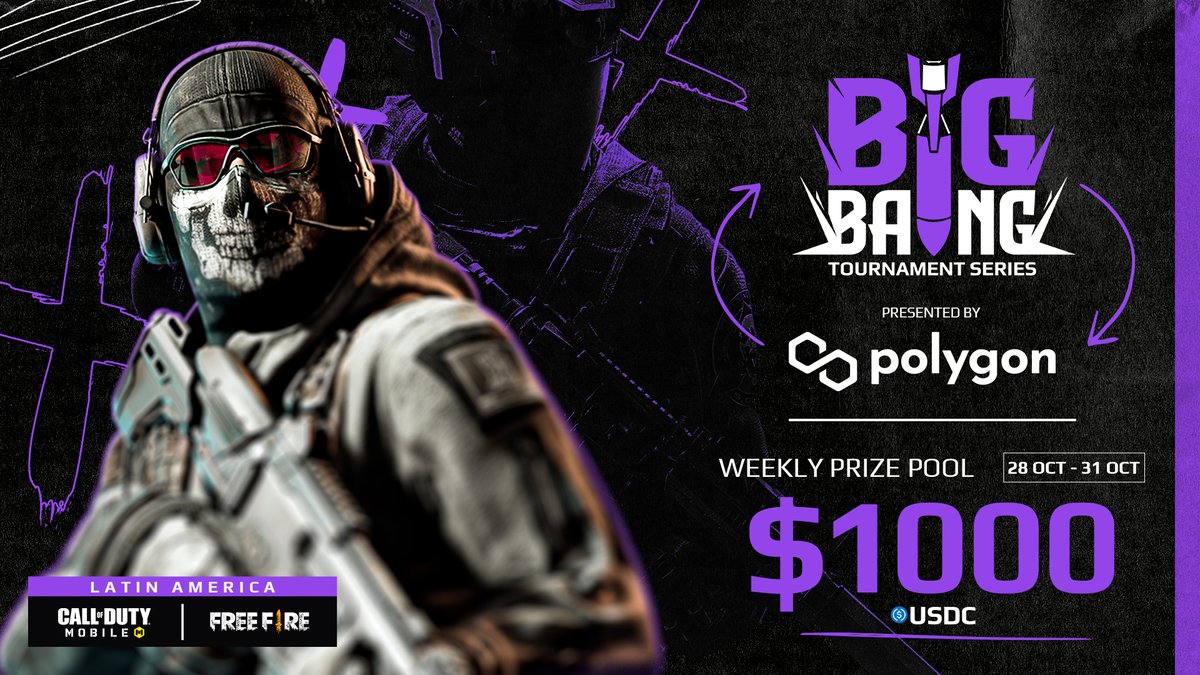 CGaming_LatAm's tweet photo. Los torneos de @CODMobileLATAM llegan a #CommunityGaming con $1000 USDC en premios gracias a @0xPolygon🏆
📅Del 28 al 31 de Octubre
📺Streaming para la fase de Finales
✨Inscripciones Gratuitas
Regístrate ya en:
https://t.co/sZHAPPJkAH
#CoDMobile #codmobilelatam #codmlatam https://t.co/KFNWLTzLAQ
