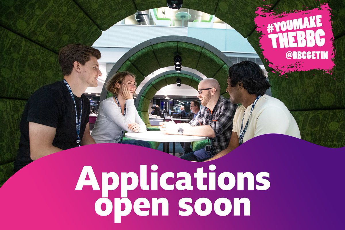 Applications open soon for our Early Careers apprenticeship schemes! 

Discover your place at the BBC. #YouMakeTheBBC
bbc.co.uk/careers/traine…