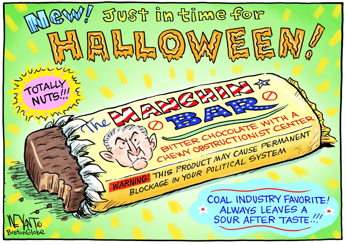 ChristophWeyant's tweet photo. Senator Manchin is all trick, no treat. Next trick is to switch parties. In today’s @BostonGlobe @GlobeOpinion #Manchin #Biden #Schumer #Pelosi #McConnell https://t.co/MnRN2hqQ3W