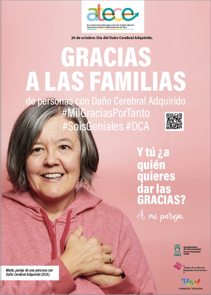 ATECEARABA's tweet photo. ¿Quieres ayudarnos a difundir el mensaje de la campaña de #ATECE "GRACIAS A LAS FAMILIAS de personas con #DañoCerebralAdquirido" ?
Puedes hacerlo compartiendo este post.
¿Te animas a participar? Ayúdanos a difundir el mensaje.
#MilGraciasPorTanto #SoisGeniales https://t.co/93fMgs4JDa