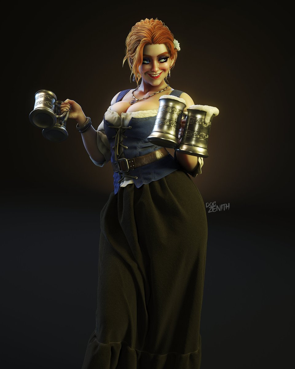 DrZenith's tweet photo. Here's my most recent work, my Medieval Barmaid :)
A lot of fun making this one, working with #MarvelousDesigner and #Zbrush, rendered with #vray for #3dsMax 

#art #characterdesign #NFTartist https://t.co/NlrEsyR5t6