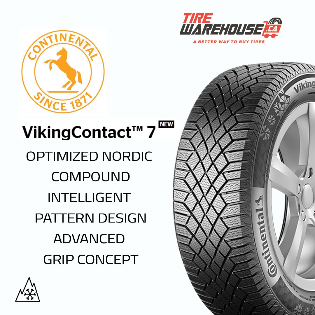 TireWarehouseCa's tweet photo. #Continental VikingContact 7 ( NEW ) - Optimized Nordic Compound, Intelligent Pattern Design, Advance Grip Concept.
#WinterTires #ShopOnline #DeliverToAddress #DeliverToInstaller #TWCA #Winter #Tires https://t.co/wVWWNCulT3
