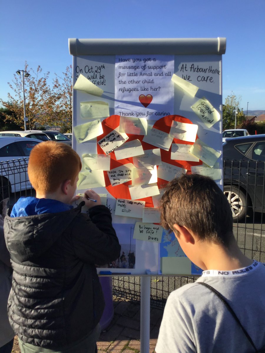 lizgriggs_liz's tweet photo. Our children and their families showing that they care and preparing to welcome Amal!
#StandwithRefugees #everyonewelcome @walkwithamal @GoodChanceCal https://t.co/To5orYxFNH